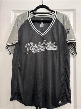 Fanatics Raiders Black and Gray Women's Jersey
